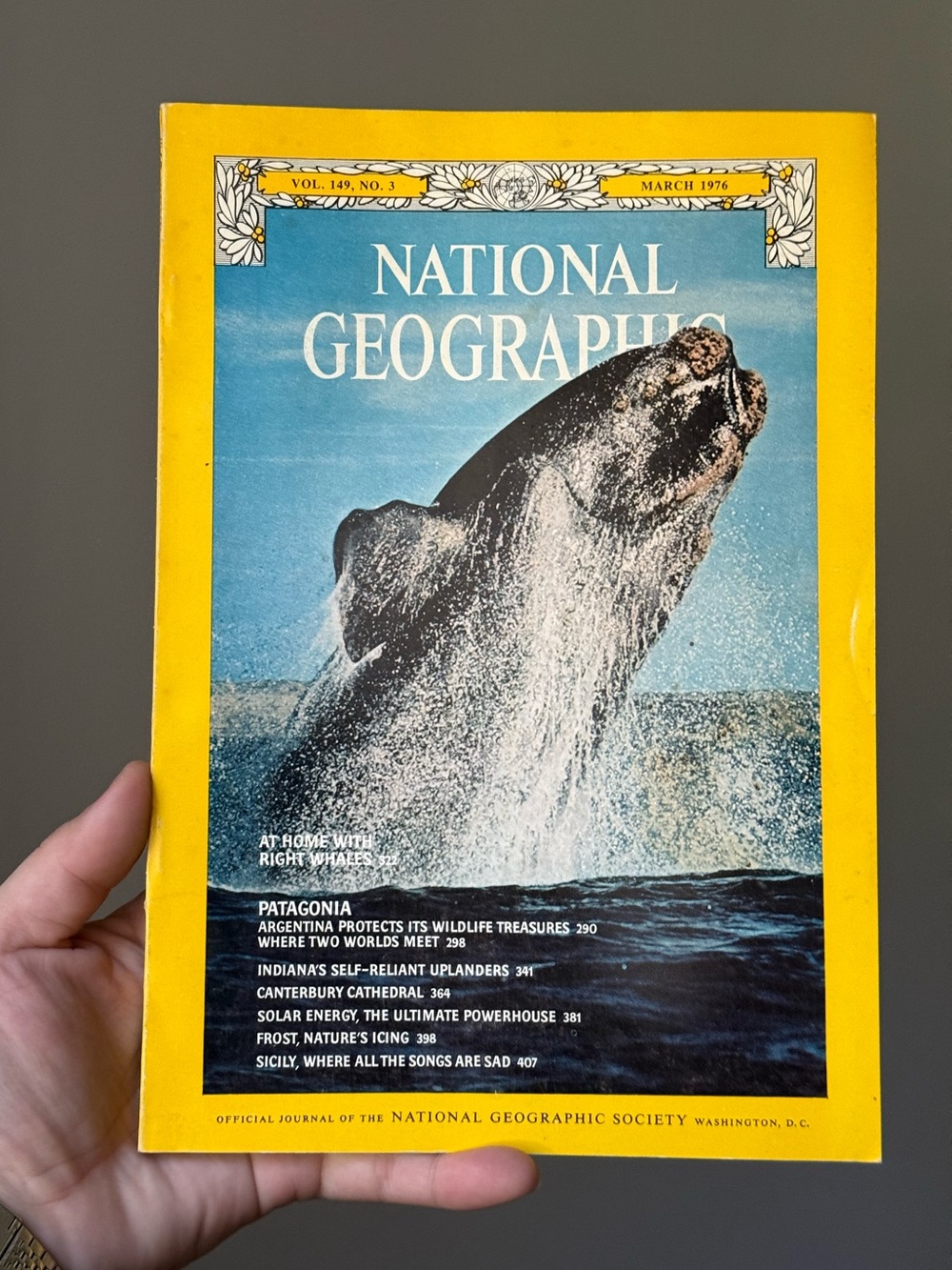 National Geographic Magazine Vol. 149 No.3 Whales & Patagonia March 1976